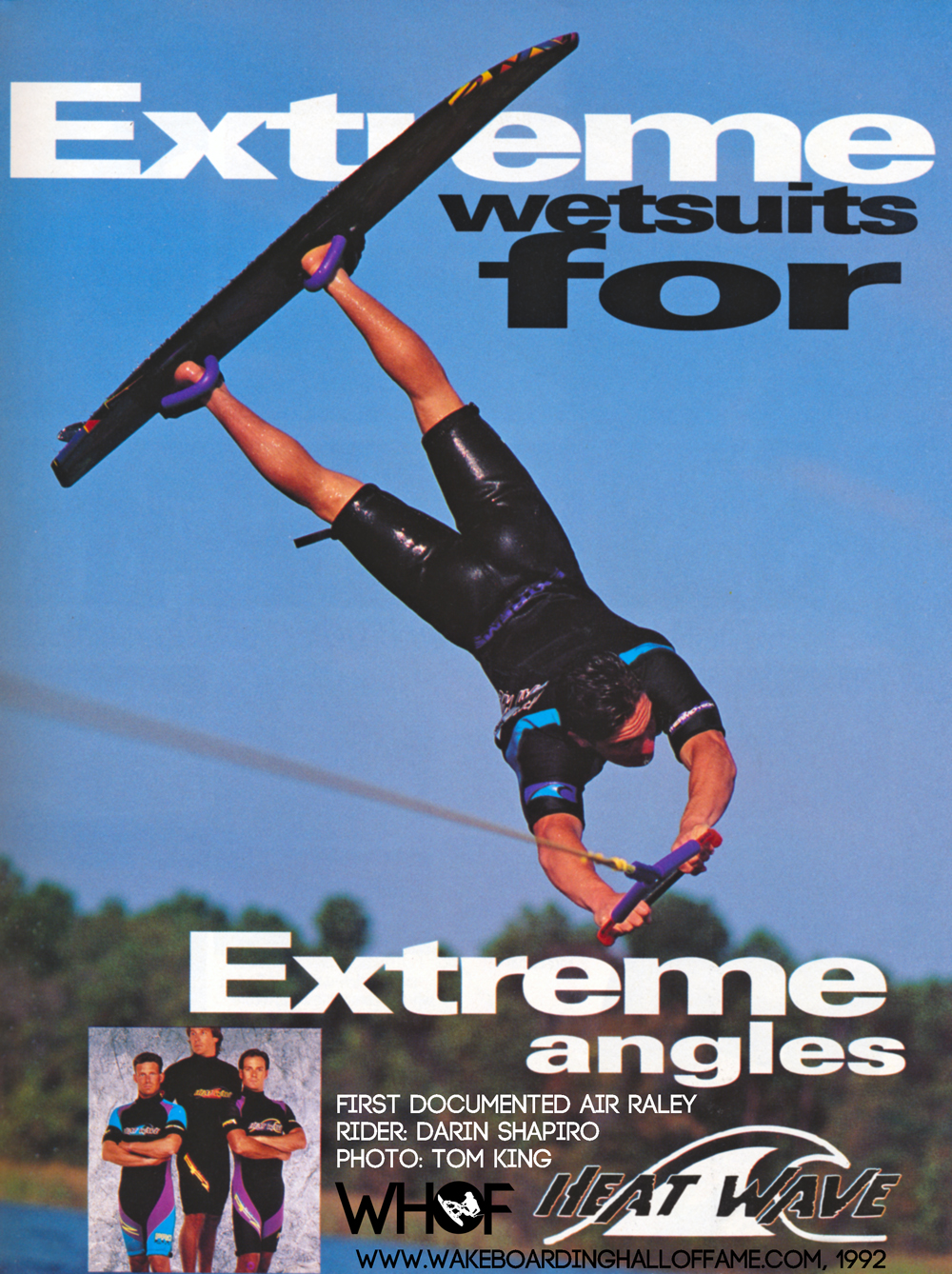 Darin Shapiro 1st Air Raley, Wakeboarding behind boat, 1992